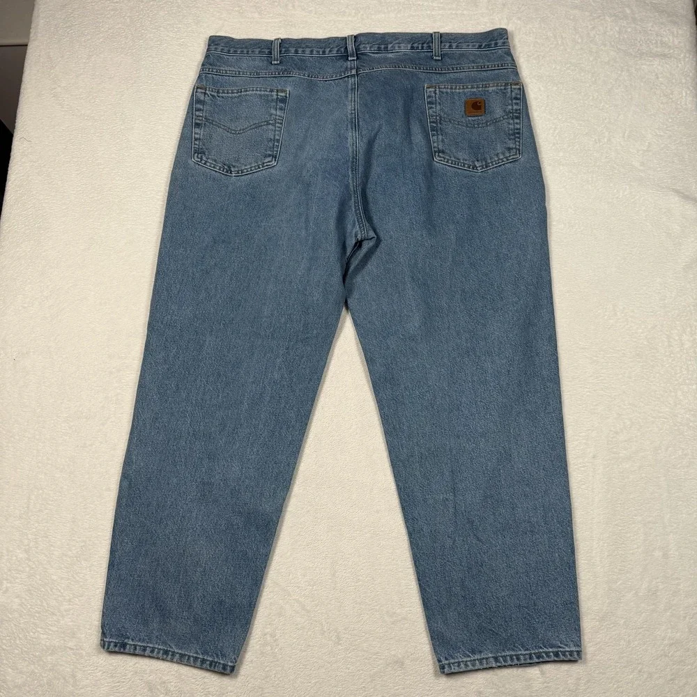 Carhartt Jeans Mens 44x30 Blue Stonewash B17 STW Relaxed Fit Straight Leg Denim‎